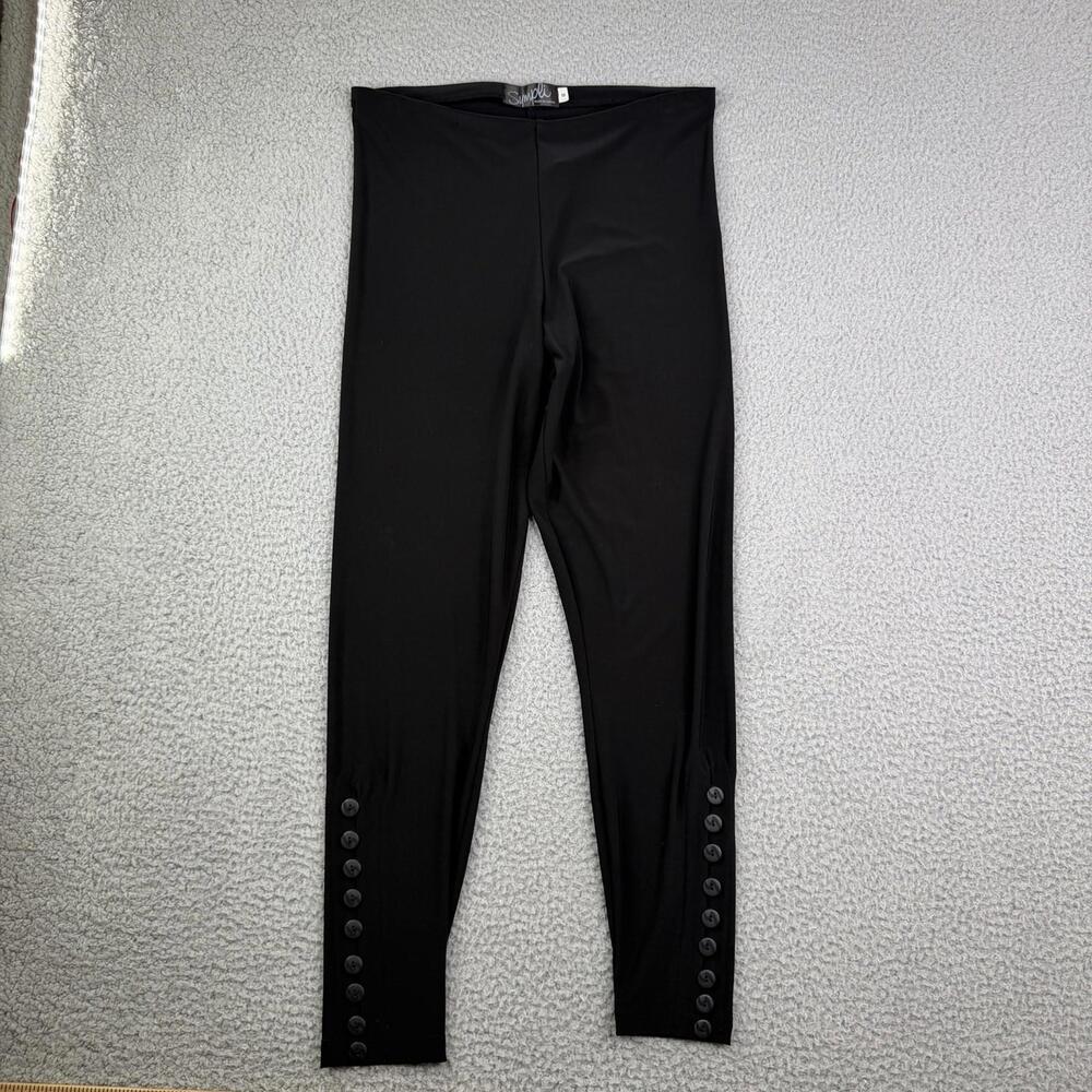 Sympli Ankle Buttons Detail Pants Size 6 Stretch Travel Knit Jersey Quiet Luxury